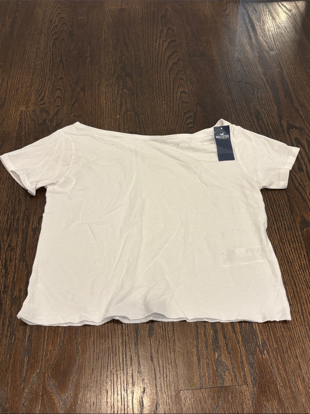 NWT Hollister Women’s White Boatneck Short Sleeve Tee Size X Small